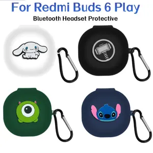 Bluetooth Case for Redmi Buds 6 Play Headset Protective Cover Redmi All Inclusive Drop Proof Charging Compartment Protective Shell with Hook