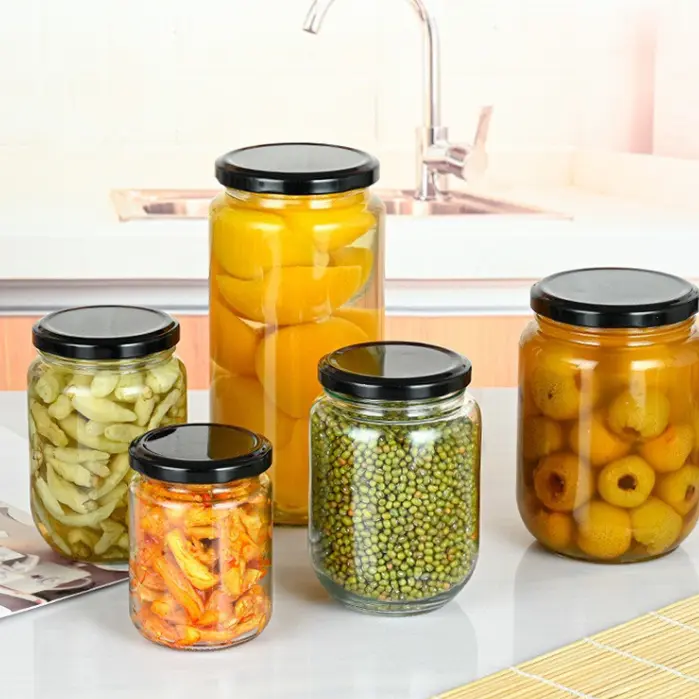 Hũ thủy tinh tròn nắp thiếc 500ml - 850ml - 1000ml , hũ đựng gia vị , hũ thủy tinh đựng thực phẩm