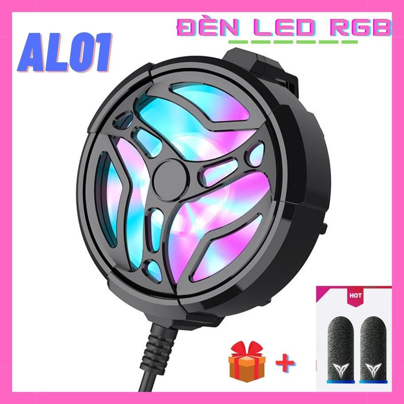 Quạt tản nhiệt làm mát điện thoại AL01 có đèn Led | Phụ kiện chơi game mobile