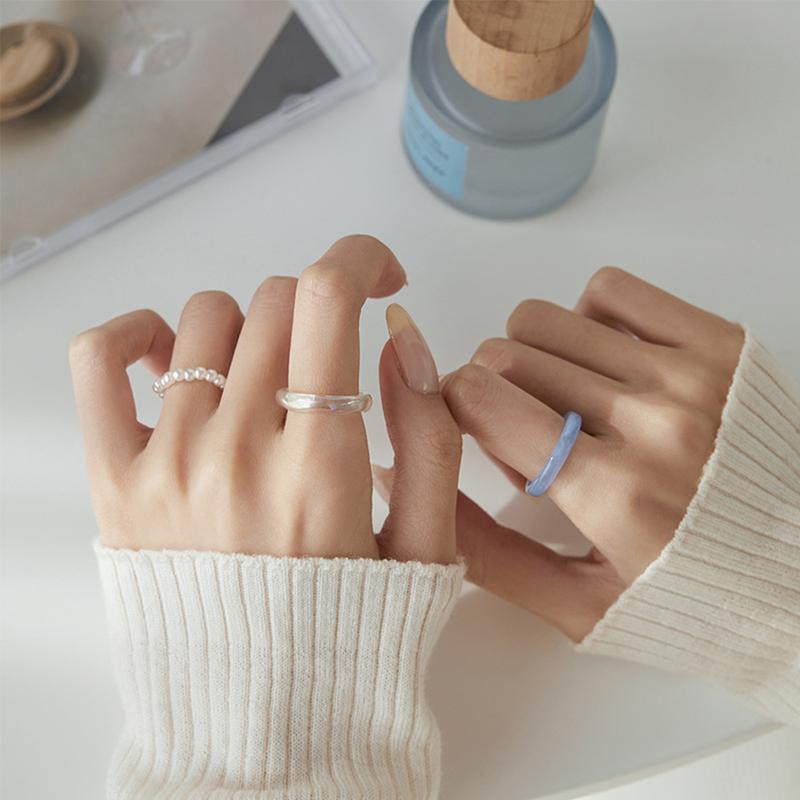 Product Introduction of 3Pcs/set Acrylic Ring Set For Women Colorful Pearl Transparent Rings Korean Cute Romantic Jewelry Accessories Girl Party Engagement Gifts #468693 37