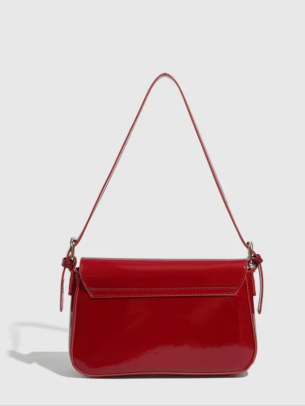 Women's Solid Color Shoulder Bag, Fashionable Underarm Bag for Daily Used, Casual Trendy Versatile High-quality Daily Commuting Bag 5