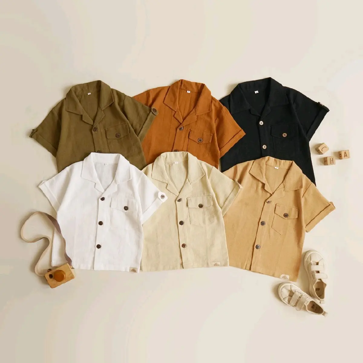 KiddyGLEE | Kemeja linen anak laki-laki perempuan | kemeja anak unisex