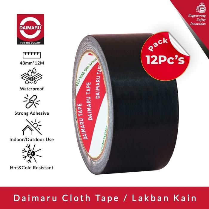 Gambar Daimaru Lakban Kain Hitam 2 Inch 48mm x 12m Cloth Tape x 12 Pcs dari Mitech Protection Kota Tangerang Selatan Tokopedia