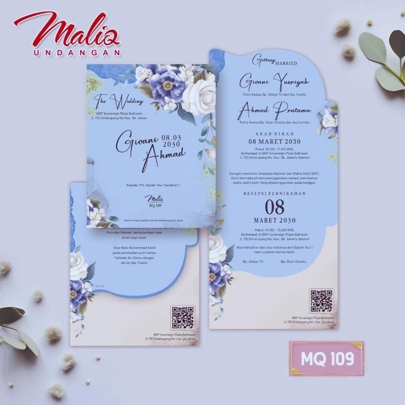 Undangan Pernikahan Kekinian   MALIQ 109 Elegan Modern Paket Lengkap 100 PCS Gratis Label & Plastik - JanjiKita | Default