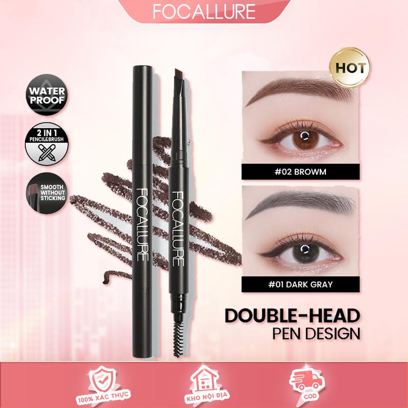 FOCALLURE Chì kẻ lông mày bền màu không thấm nước với thiên nhiên 3 màu tùy chọn  bút chì lông mày