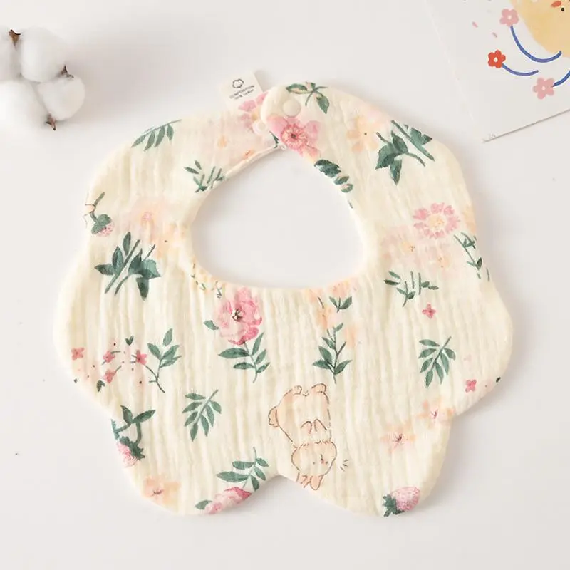 Yếm cổ tròn 360* xô muslin 4 lớp