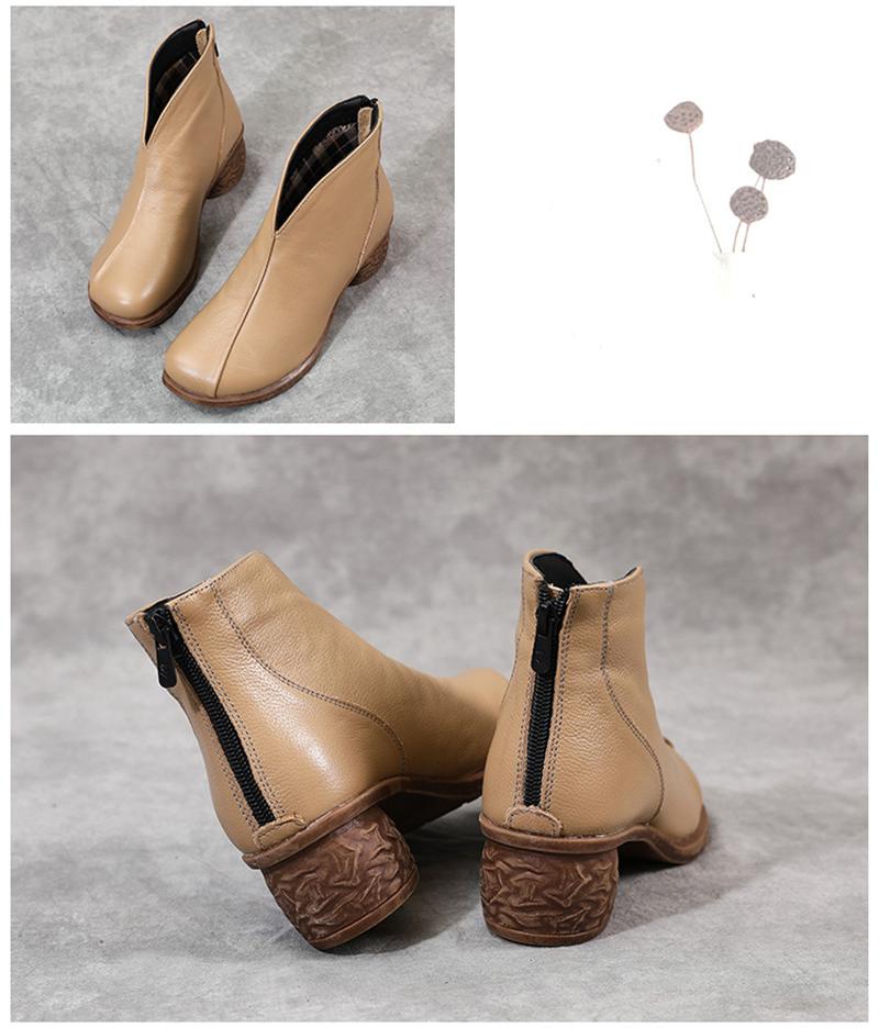 Product Introduction of Genuine Leather Winter Boots Women Chelsea Shoes Booties Woman Ankle Boots Platform Shoes Botines Mujer 15