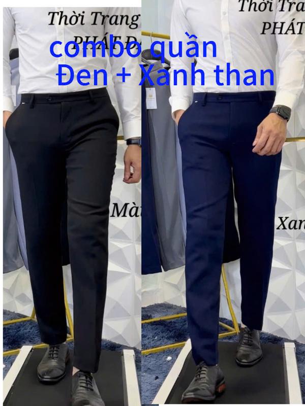 COMBO ( ĐỦ COMBO ) 2 Quần tây - Quân âu nam  - Chất liệu Cotton dày dặn, co giãn, form ống côn Hàn Menswear Thun Pants Ong Nhung