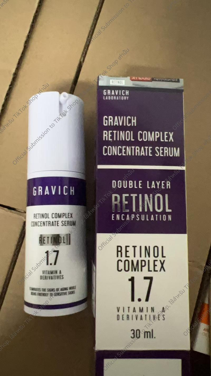 Product Introduction of Gravich Retinol Complex Concentrate Serum 30 ml หยุดสัญญาณความแก่ เซรั่มเรตินอล 1.7% 14