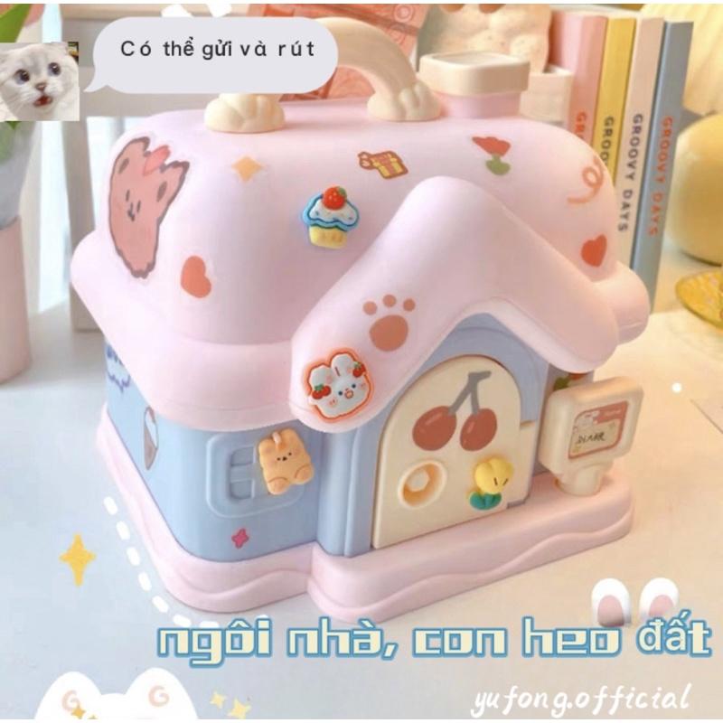 Mới trong lưới sáng tạo màu đỏ ngôi nhà lớn con heo đất con heo đất hoạt hình ngôi nhà nhỏ con heo đất bán buôn đồ chơi Ống Tiết Kiệm Ống Heo Đựng Tiền lì xì