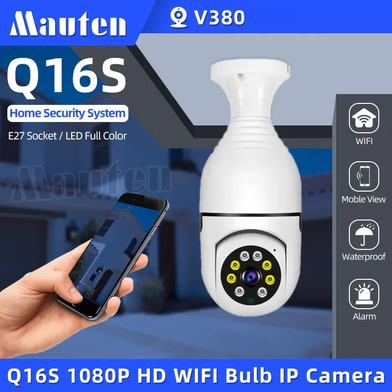 V380  Q16 HD 1080P Smart WIFI E27 Camera Bulb IP Camera Indoor/Outdoor Home Security System