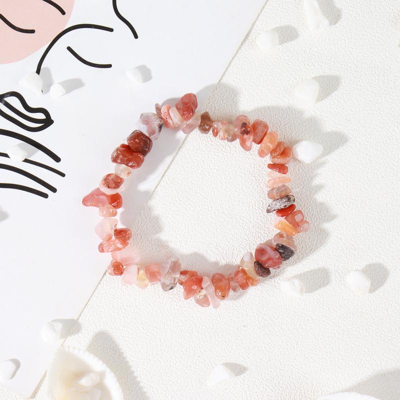 Product Introduction of Agate Crystal Hot Sale in Europe and America Fashion Color Gravel Elastic Bracelet 6