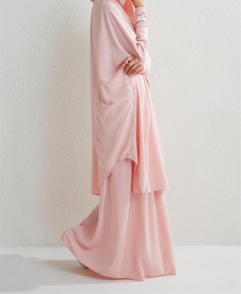 Product Introduction of Two-Piece High-Quality Large Size Clothing, Women's Clothing, Clothing Apparel, Solid Color Long Sleeve Skirt Long Robe 26
