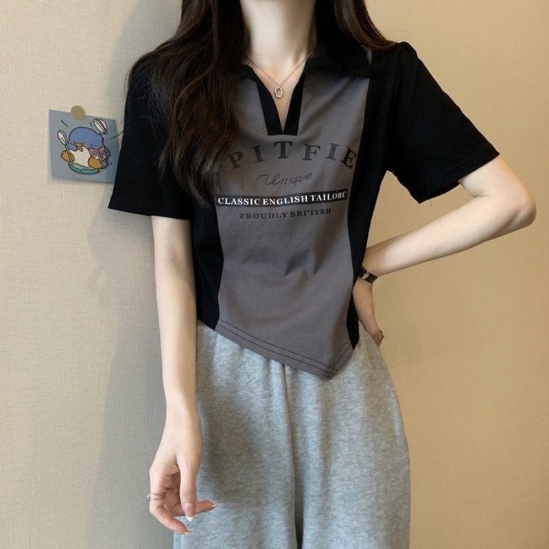 Áo polo thun cổ trụ kiểu phối màu nâu đen in ảnh VANISA CT056 7