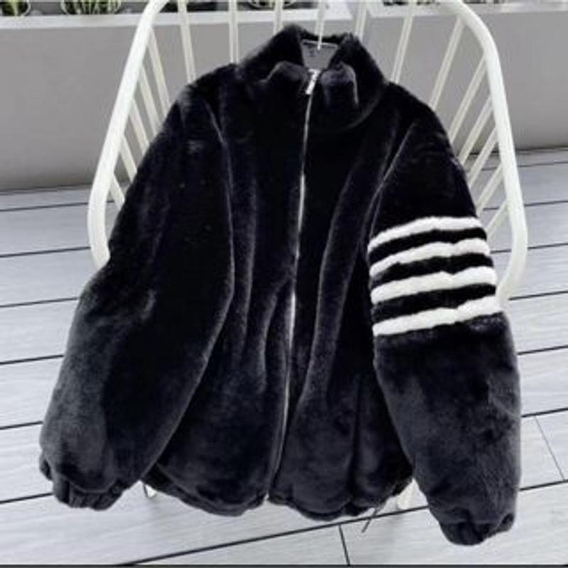 Áo Khoác nỉ ,áo hoodie nỉ Lông Cừu Dày Dặn Phối Kẻ Sọc Tay Phong Cách nam nữ Top Women Jacket Đen