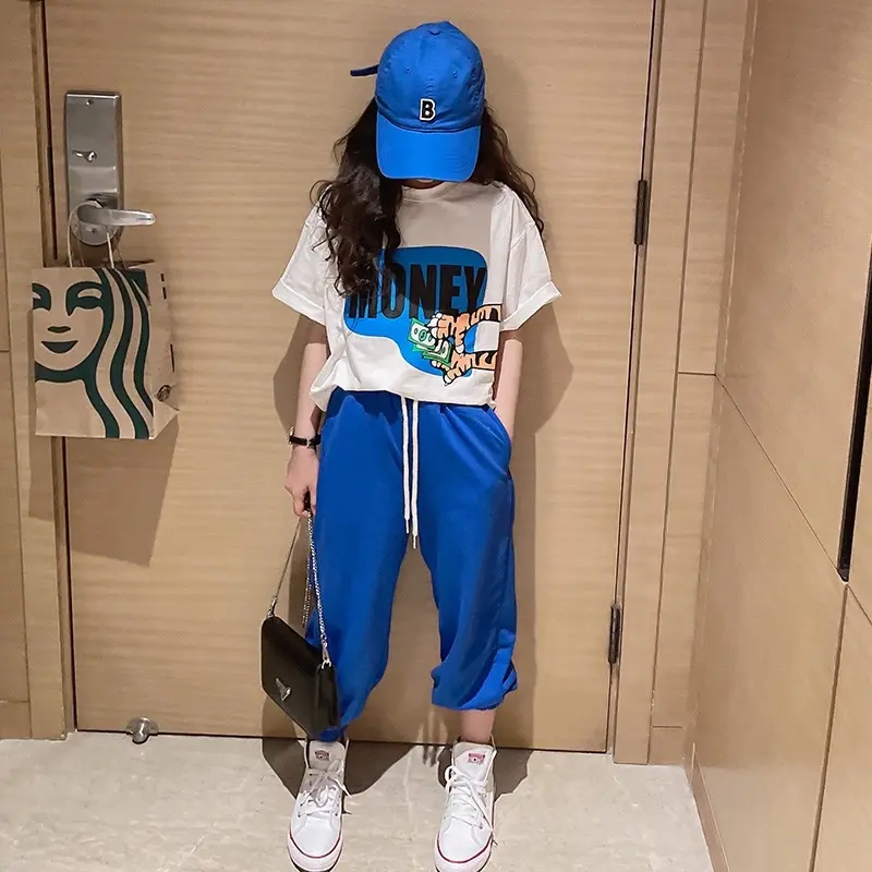 S01-45 Setelan Anak Import perempuan 5-12thn/ setelan anak korea/ setelan celan jogher/ baju anak tanggung import/ set joger/ baju fashion anak hip hop/ baju anak dance