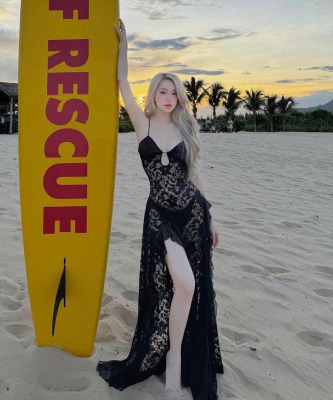 BIGSIZE HIẾU HIẾU (55-95KG) - Váy nữ thiết kế 2 dây ren hoa xẻ tà dáng maxi đi biển quyến rũ mùa hè