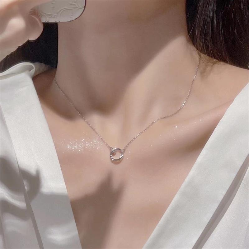 Vòng Cổ Vòng Đôi Mobius, Dành Cho Nữ, Thép Titan Không Phai Màu, Phong Cách Ins, Sang Trọng Giá Cả Phải Chăng, Mặt Dây Chuyền Cao Cấp Thanh Lịch, Dây Chuyền Xương Đòn, 6419 Món Yêu Thích 3