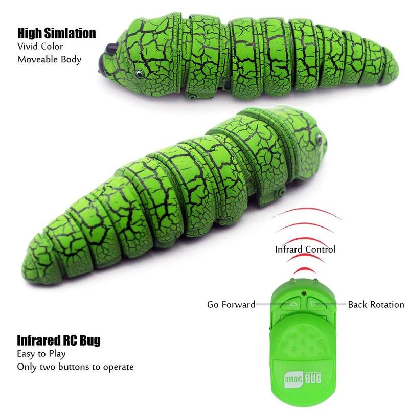 Product Introduction of New And Unique Simulation Remote Control Caterpillar Electric Trick Simulation Toy Insect J5L0 29