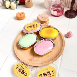 Momocuppy Mini Oval Cheese Cake Squishy Super Slow Soft Mainan Anak