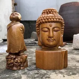 Tượng Phật Gỗ Mỹ Nghệ Trang Trí Decor Quán Cafe