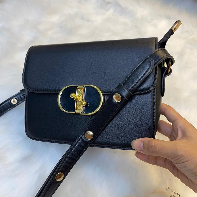 TN20 túi chéo nữ đeo vai xách tay đi học đi chơi 3 màu đen trắng nâu