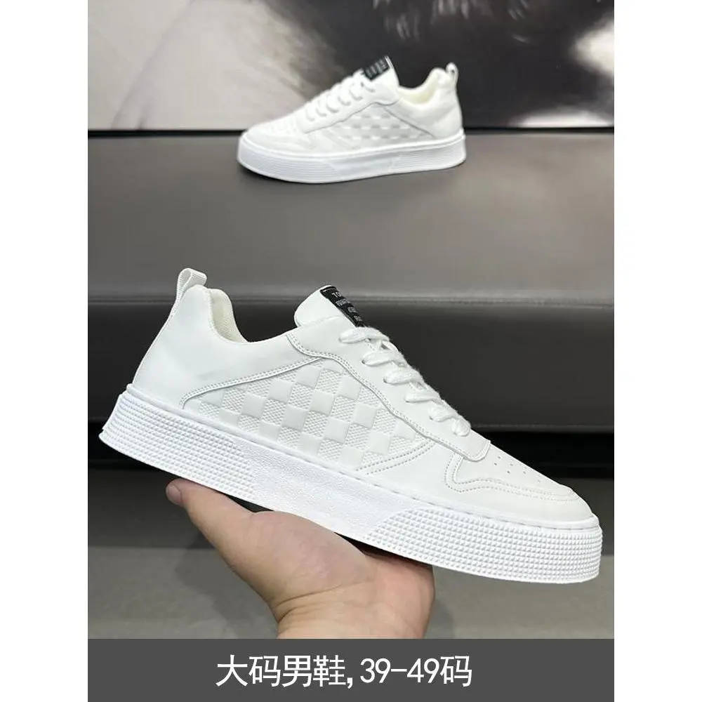 Men's Shoes Summer Breathable Leather White Shoes Trendy Versatile Sports Casual Shoes Men's Low-Top Trendy Brand Sneakers Men's Shoes