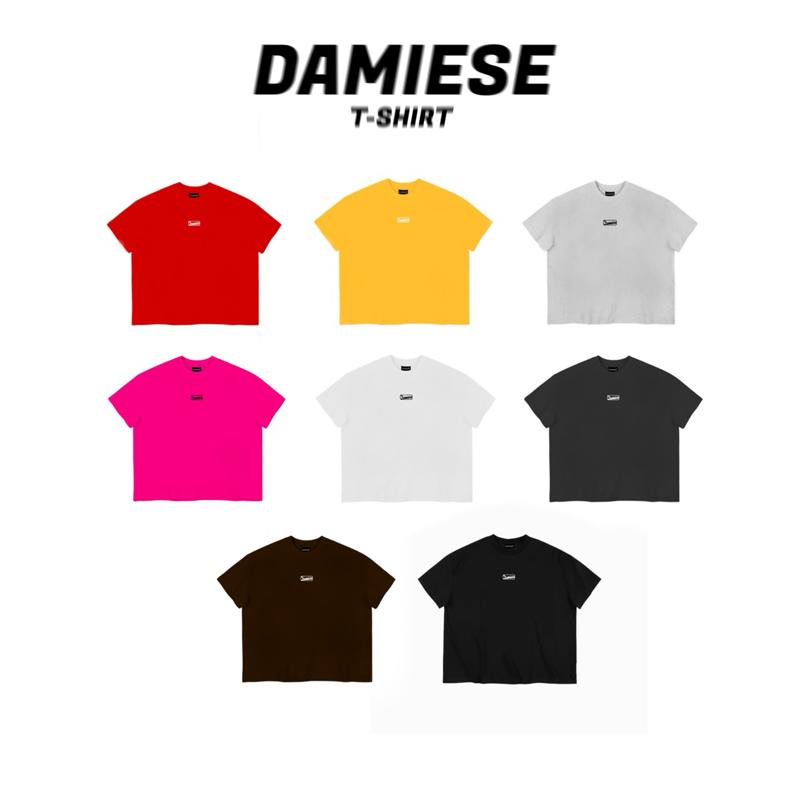 ÁO THUN BOXY LOGO "DAMIESE" THÊU NỔI 3D COTTON 260GSM Nam Menswear Cổ Tròn