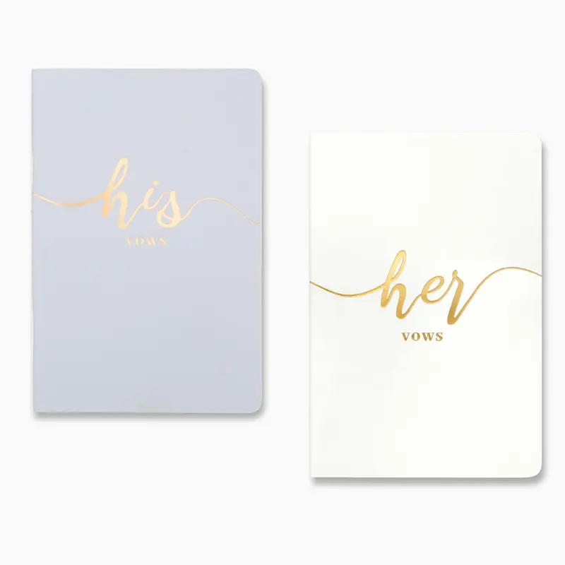 2pcs/set Wedding Vow Book, His and Hers Elegant Wedding Notebook, Gift for Bride Groom Ceremony 4