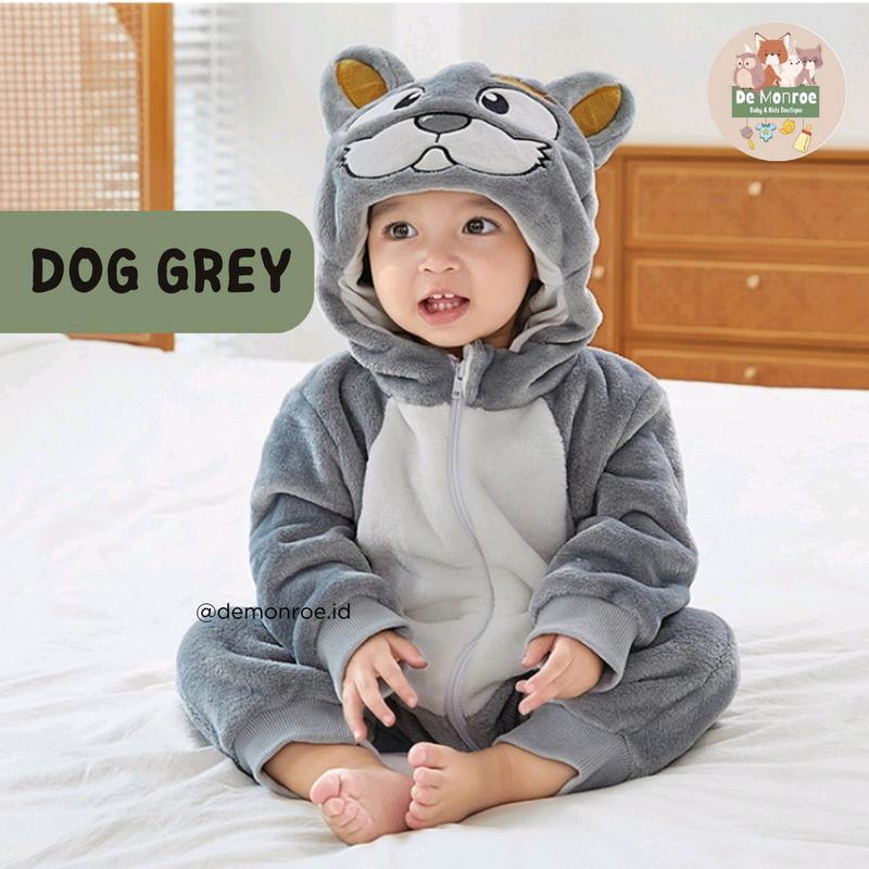 Size 100 ( 18-24 Bulan ) GROSIR MURAH De Monroe Baju Bayi dan Anak Baju Tidur Kostum Bayi Binatang Jumper Animal Romper Onesie Cewek Cowok Harimau dll Kids 5