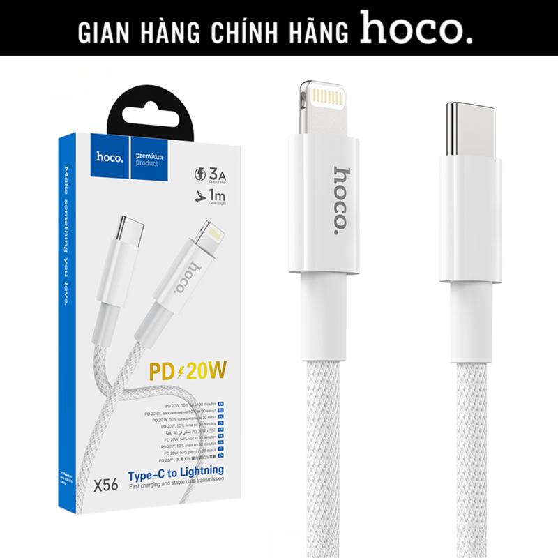 Dây sạc nhanh cho Iphone PD 20W Type C to Lightning Hoco X56 1m, cáp nhanh cao cấp hàng chính hãng Phụ Kiện Sạc Điện Thoại