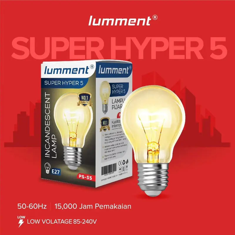 Lumment Super Hyper Lampu Pijar 5 Watt - Cahaya Kuning 2