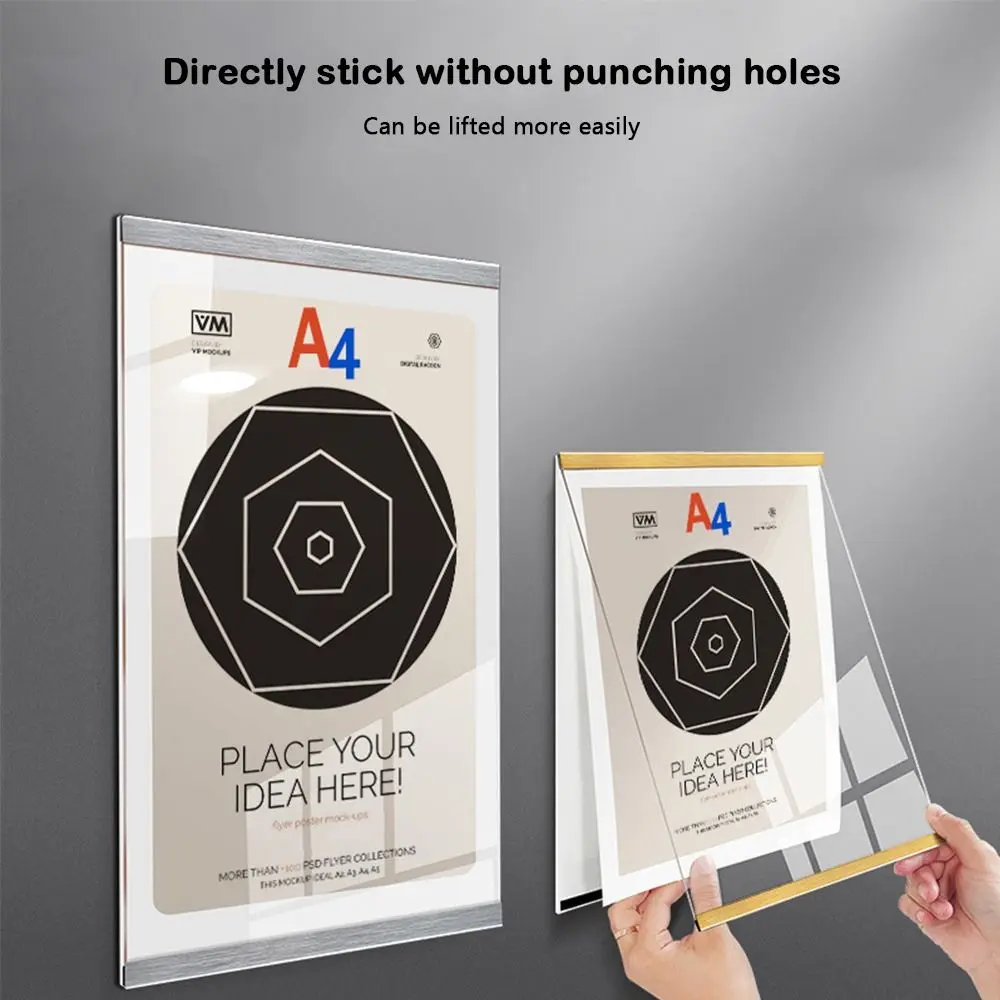 High Quality Acrylic Display Frame A3/A4/A5 Wall Mounted Certificate Frame Magnetic Transparent Business License Frame