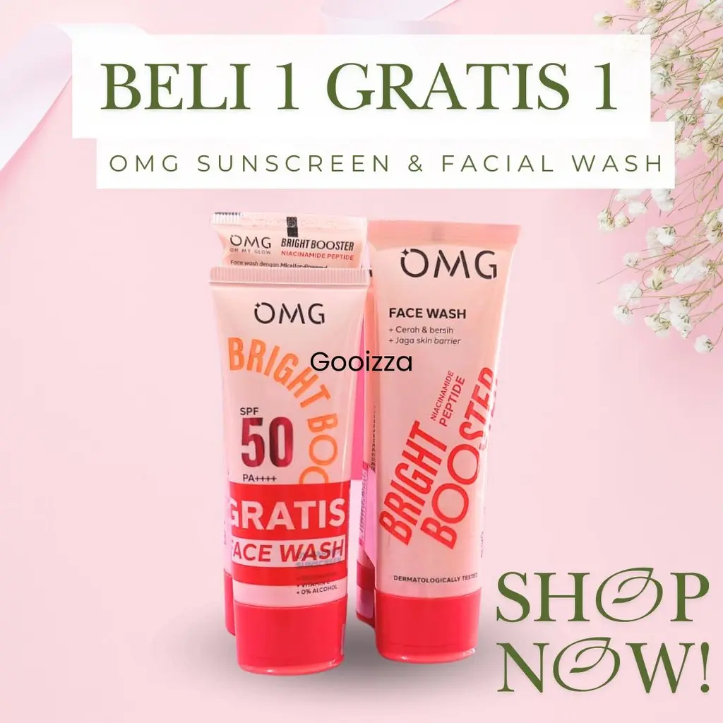 PROMO BUY 1 GET 1 Paket Bundling Facial Wash & Sunscreen OMG