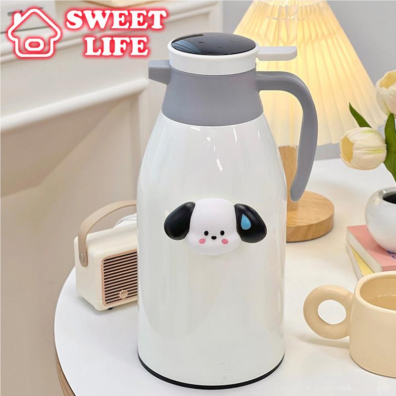 Bình đựng nước giữ nhiệt sticker cún con có màn hình led hiển thị nhiệt độ - Phích nước nóng giữ nhiệt dung tích lớn bình giữ nhiệt tumbler brumate