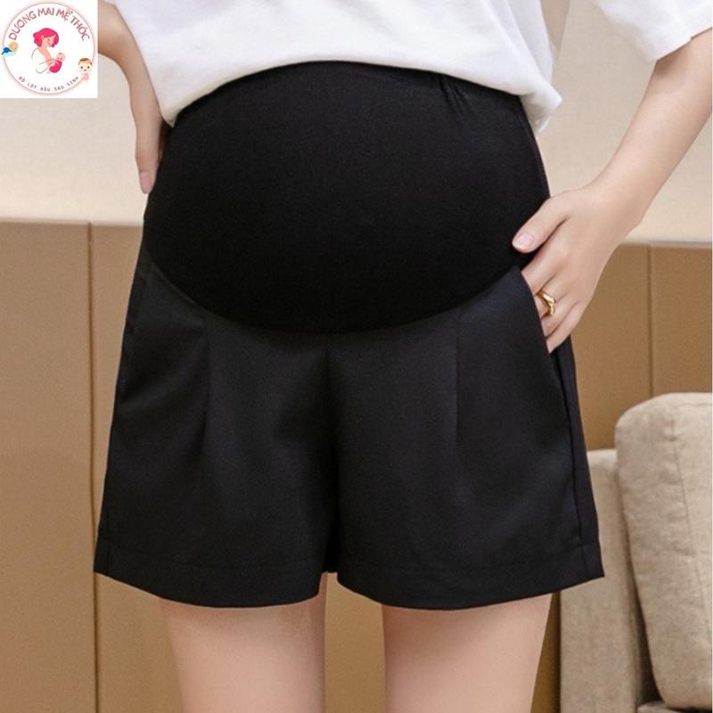 ￼QUẦN BẦU CHẤT UMI Quần short Mẫu Mới Mùa Hè 2024 Chất Umi Mềm Mát Có Chun Điều Chỉnh Vòng Bụng BigSize Váy Bầu Đầm Bầu quần  sooc