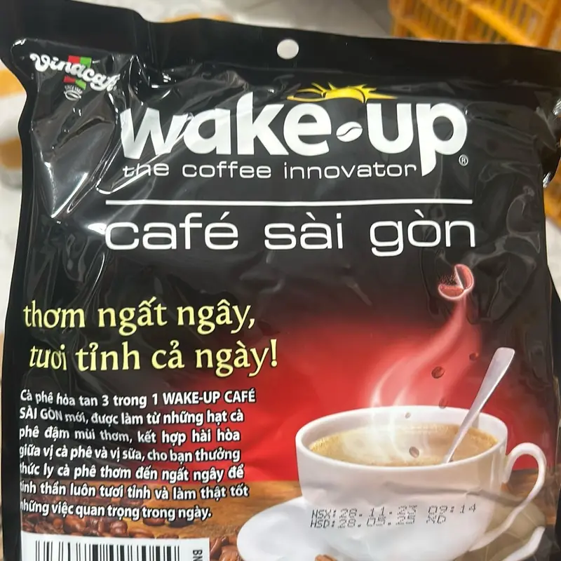 Combo 5 túi Cà phê Sữa Wake Up Sài gòn - 24 gói x19gram- Coffee Cafe 7