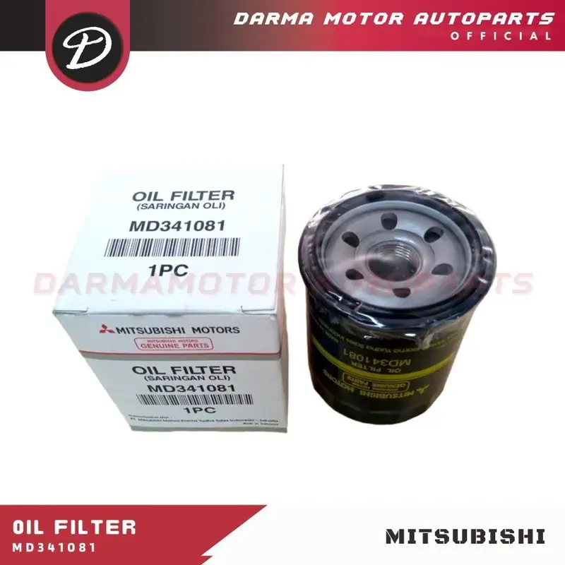 Oil Filter Saringan Filter Oli Mitsubishi Lancer Evo 3 Evo 4 Cedia Dangan Galant V6 Galant V6-24 Hiu Kuda Bensin Exceed Grandia Diamond Xpander Outlander Mirage T120ss L300 Bensin MD341081 Asli Original Mitsubishi 100% Genuine Parts MKSi KTB 4