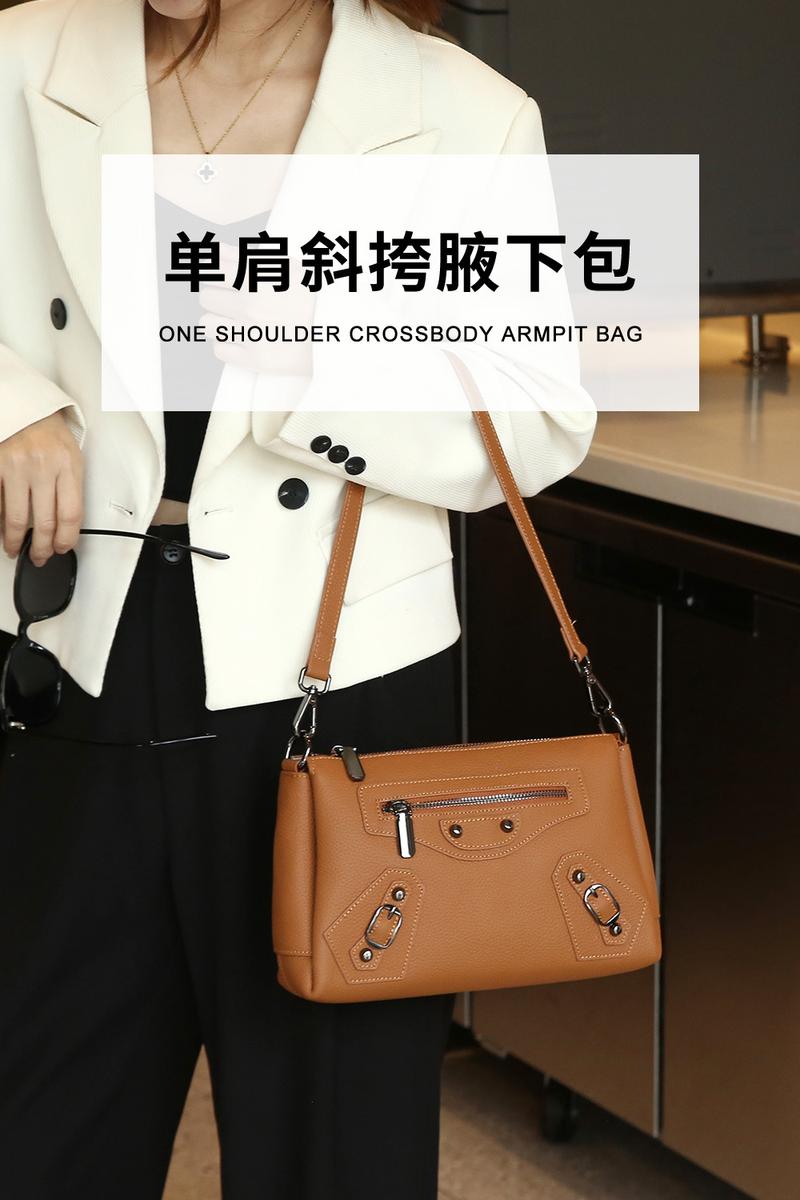 Product Introduction of Wholesale Genuine Leather Women's Bag Autumn and Winter New Casual Simple First Layer Cowhide Messenger Bag Women's Portable Shoulder Bag messenger  bag handbag  women 0