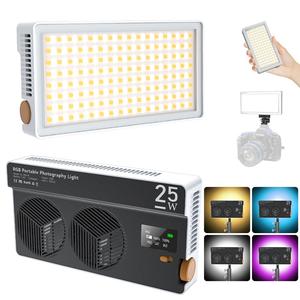 25W Portable Camera Light, 1 Count 14000 Lux 2500-9000K LED Panel Light for DSLR Photography Lighting, Rechargeable Fill Light