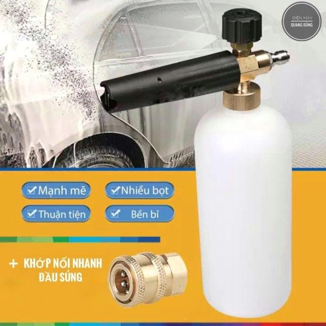 Bình Phun Tạo Bọt Tuyết Mini + Tặng kèm cái nối nhanh 1/4inch dùng cho máy rửa xe