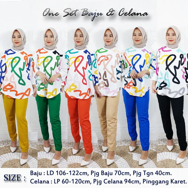 ONE SET BAJU DAN CELANA WANITA MAYA SETELAN GL FASHION 6