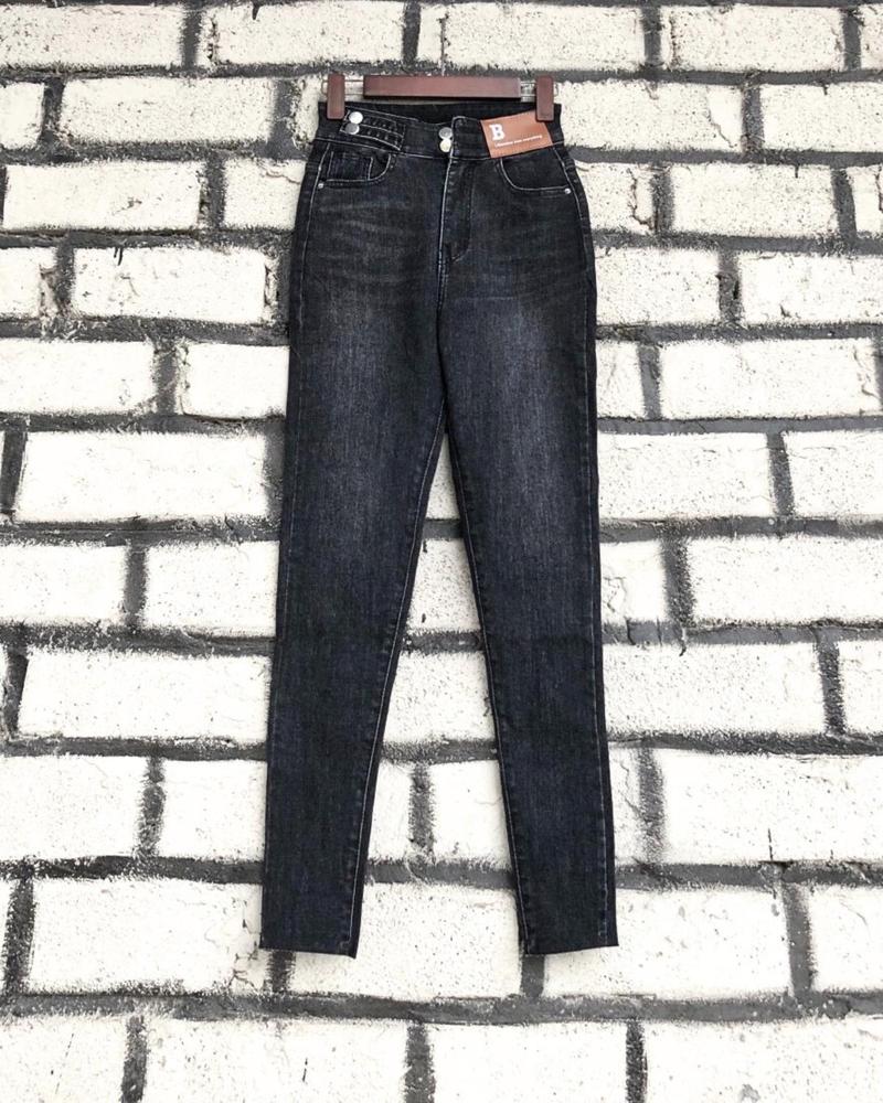 Product Introduction of QUẦN JEANS Ô, NỮ MÁC DA B  111 CẠP CAO 2 NÚT CÓ CO DÃN. Pants 3