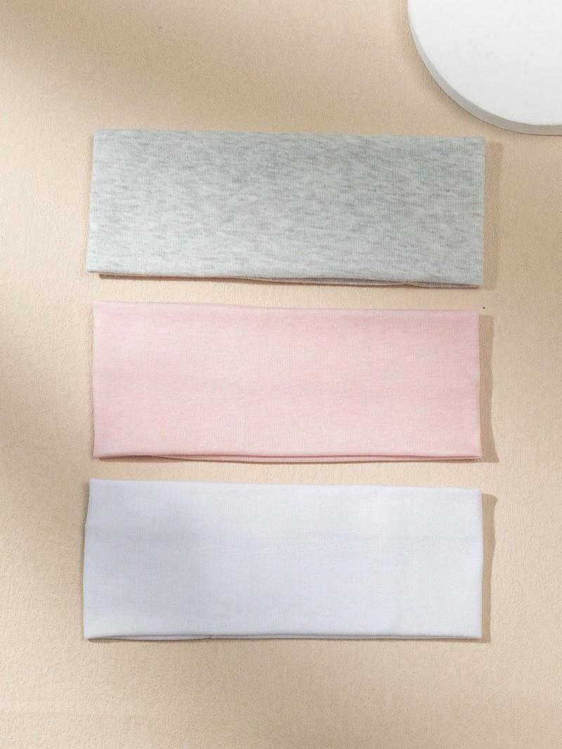Product Introduction of Solid Color Hair Band, High Stretch Hair Band for Women & Girls, Sweat Absorbing Hair Band for Face Washing, Sports Headband for Yoga, Fitness 3
