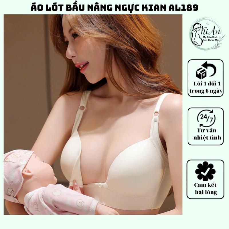 Áo lót bầu SU NON KIAN 189 cao cấp mặc cả thai kì, áo bầu không gọng dây bản to, áo ngực có khuy cài mở cho con ti tiện lợi, áo bầu mềm mịn, thoáng mát Voi