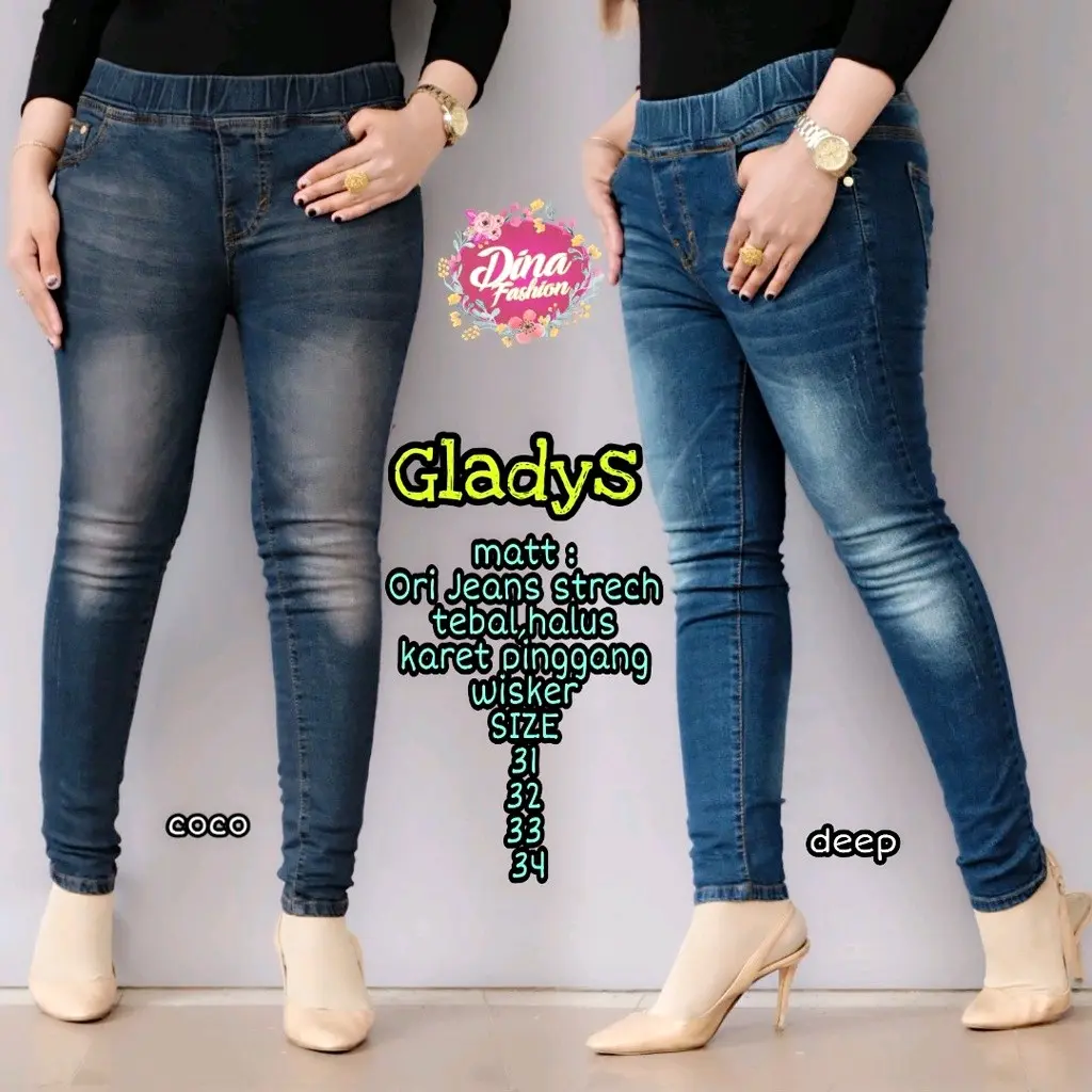 celana jeans wanita jumbo model wisker Nyaman / celana Denim panjang wanita pinggang karet Brown Stretch Legging Cewek celana jeans wanita