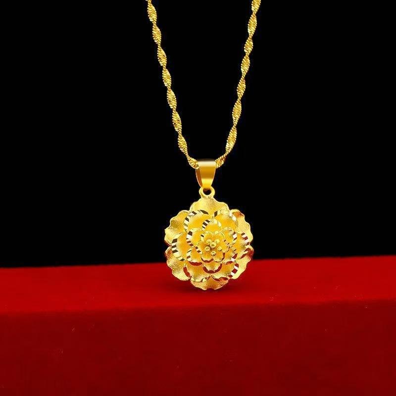 Product Introduction of Necklace Women's brass gold-plated pendant Necklace Water ripple collarbone chain Long-term non-fading jewelry for girlfriend 10