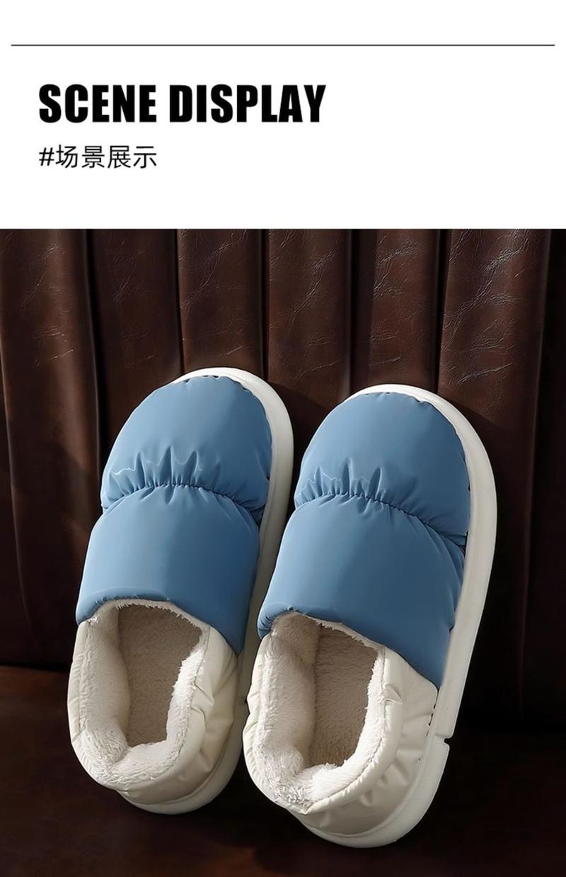 Product Introduction of Dép Bông Mùa Đông, Ngoại Cỡ, Dành Cho Nam Và Nữ, Sử Dụng Trong Nhà, Thích Hợp Cho Các Cặp Đôi, Ấm Áp, Không Thấm Nước, Có Túi Gót, Giày Độn Bông, Có Thể Đeo Ngoài Trời Cho Nữ 10