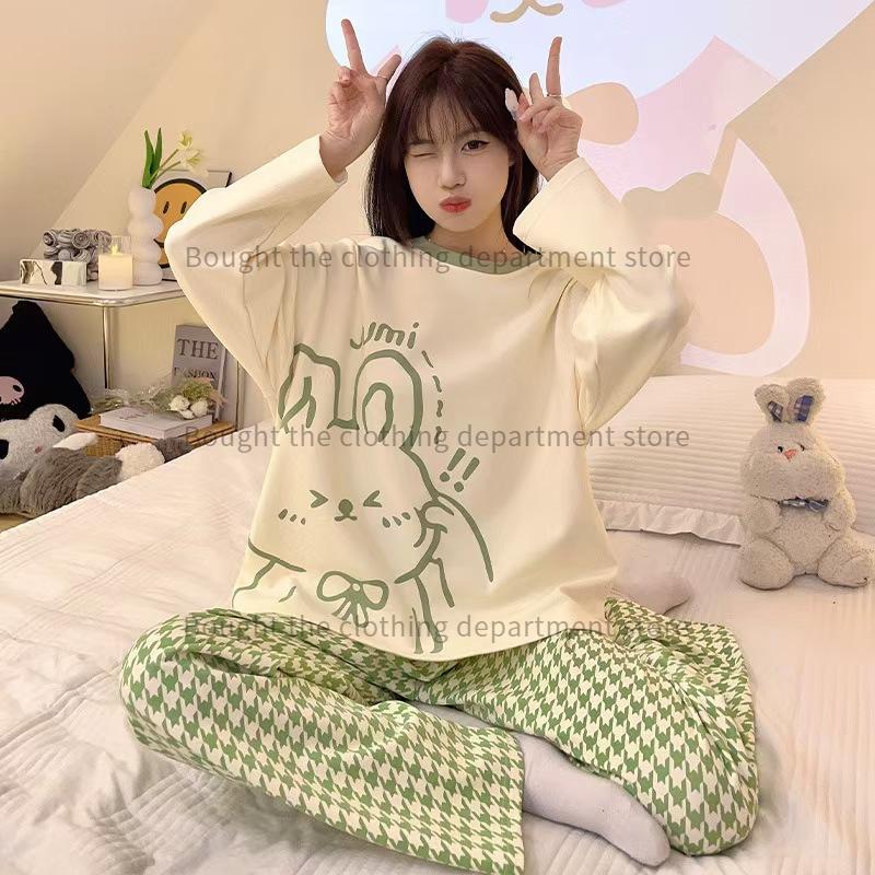 đồ ngủ đồ bộ nữ mặc nhà đồ bộ pijama đẹp quần ngủ tí hon nữ áo ngủ Bộ đồ ngủ 2 miếng @A1# Women Quần Ngủ Áo Ngủ Quần áo và quần