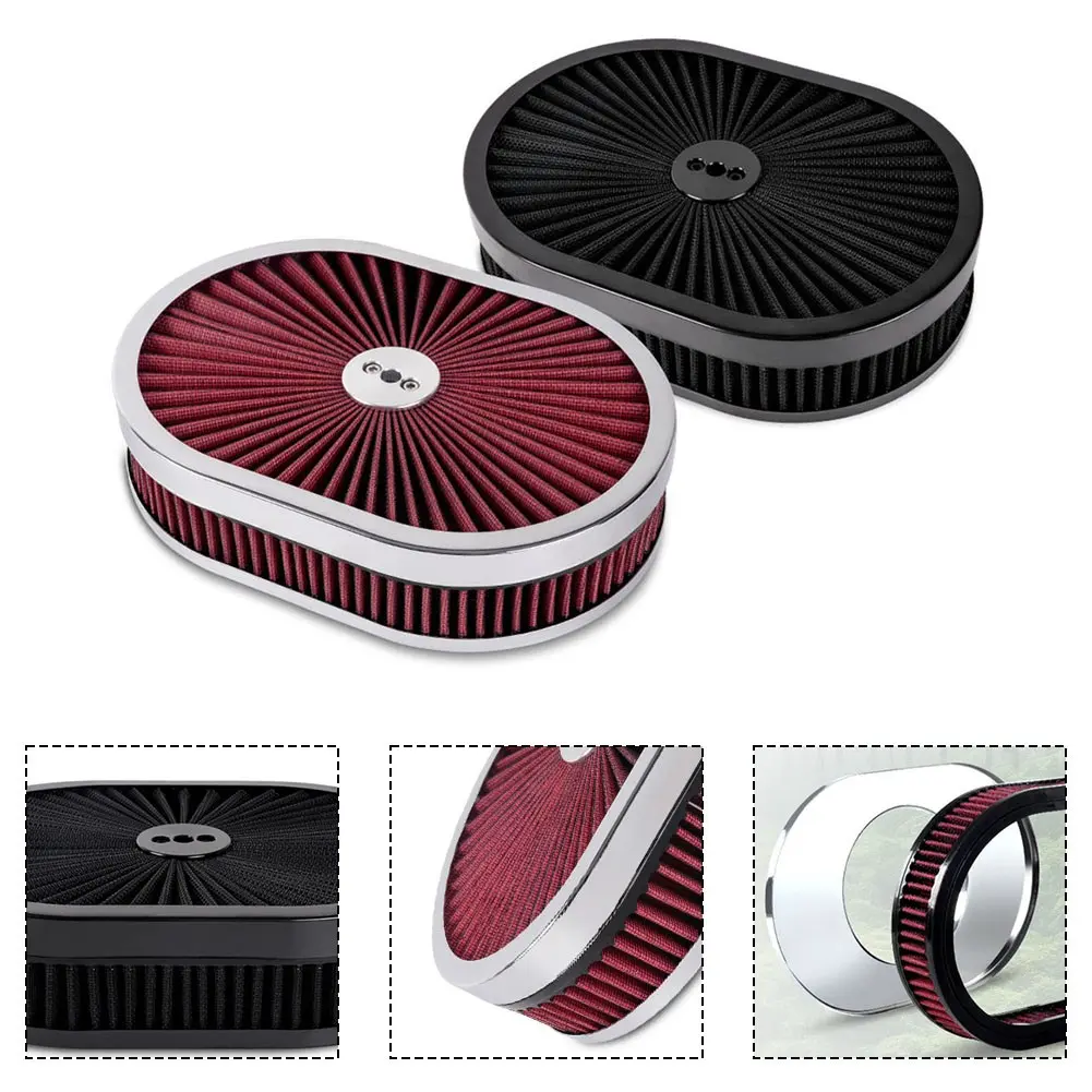 12 “x2” Oval Air Filter Air Flow Cleaner for 5-1/8” Connector